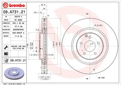 Brake Disc BREMBO 09.A731.21