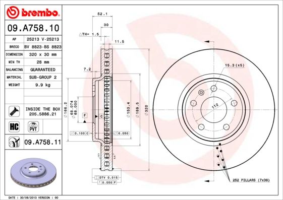 BREMBO 09.A758.11 Brake Disc