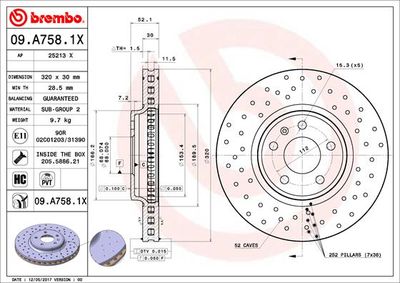 Brake Disc BREMBO 09.A758.1X