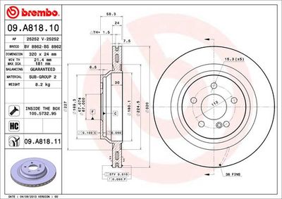 Brake Disc BREMBO 09.A818.11