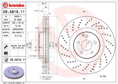 Brake Disc BREMBO 09.A819.11