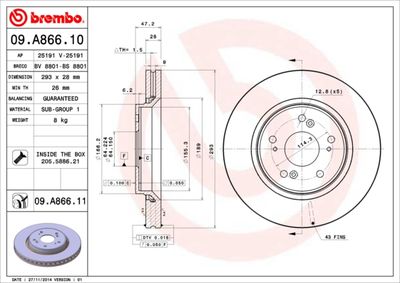 Brake Disc BREMBO 09.A866.11