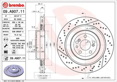 Brake Disc BREMBO 09.A907.11