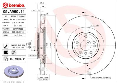 Brake Disc BREMBO 09.A960.11