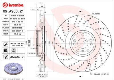 Brake Disc BREMBO 09.A960.21