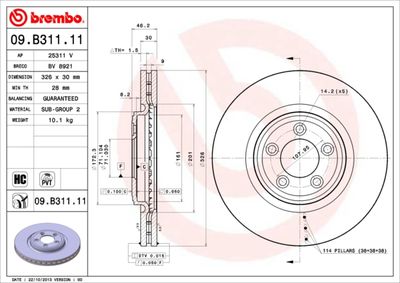 Brake Disc BREMBO 09.B311.11