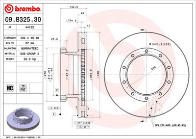 Brake Disc BREMBO 09.B325.30