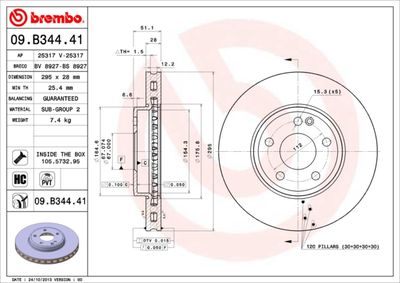 Brake Disc BREMBO 09.B344.41