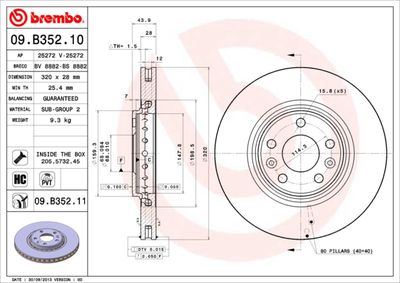 Brake Disc BREMBO 09.B352.10