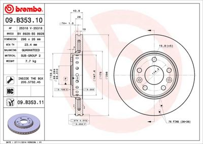 Brake Disc BREMBO 09.B353.10