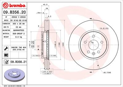 Brake Disc BREMBO 09.B356.21