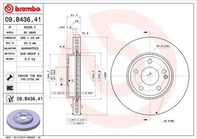 Brake Disc BREMBO 09.B436.41