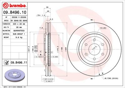 Brake Disc BREMBO 09.B496.10