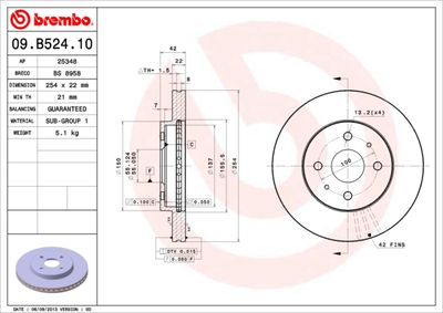 Brake Disc BREMBO 09.B524.10