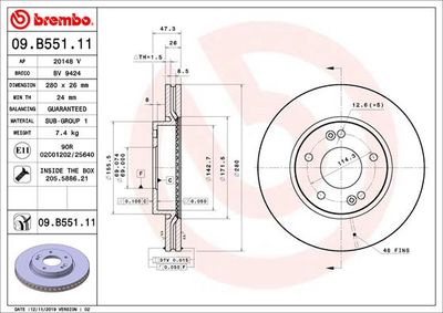 Brake Disc BREMBO 09.B551.11