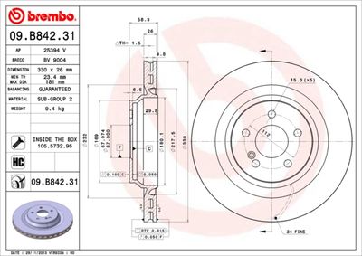 Brake Disc BREMBO 09.B842.31