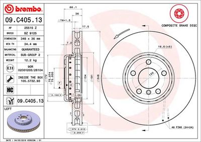 Brake Disc BREMBO 09.C405.13