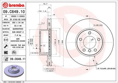 Brake Disc BREMBO 09.C649.11