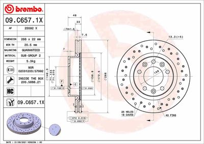 Brake Disc BREMBO 09.C657.1X