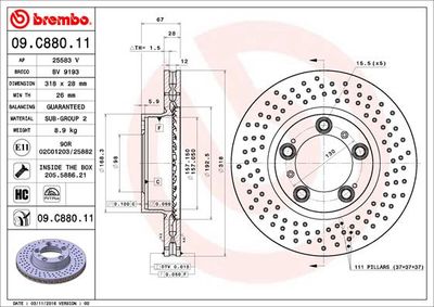 Brake Disc BREMBO 09.C880.11