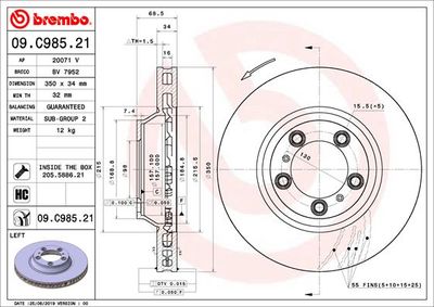 Brake Disc BREMBO 09.C985.21