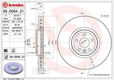 Brake Disc BREMBO 09.D064.21