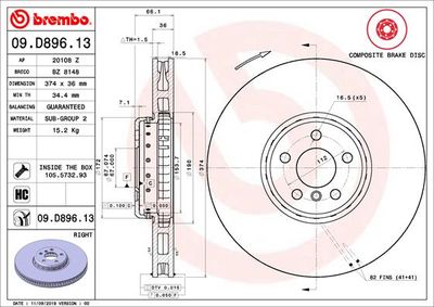 Brake Disc BREMBO 09.D896.13