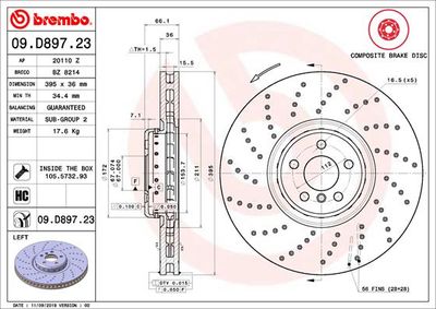 Brake Disc BREMBO 09.D897.23