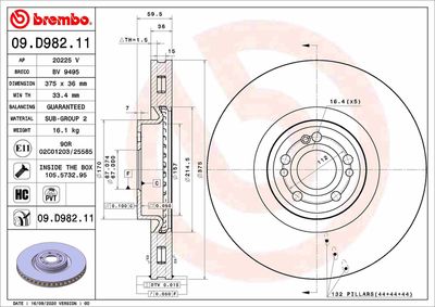 Brake Disc BREMBO 09.D982.11