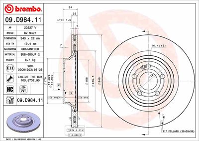 Brake Disc BREMBO 09.D984.11