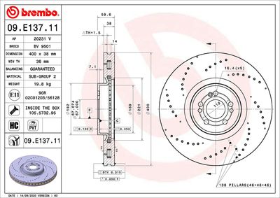 Brake Disc BREMBO 09.E137.11