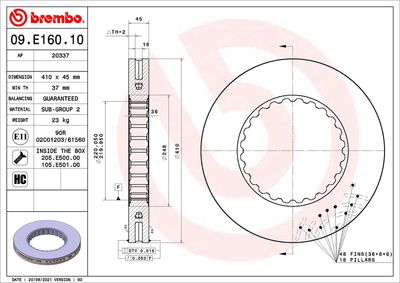 Brake Disc BREMBO 09.E160.10