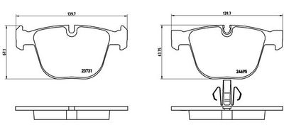 Brake Pad Set, disc brake BREMBO P 06 053