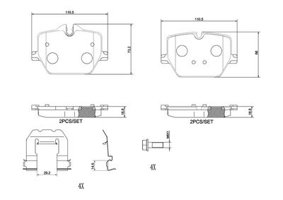 Brake Pad Set, disc brake BREMBO P 06 116