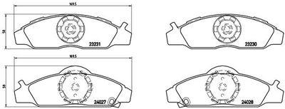 Brake Pad Set, disc brake BREMBO P 15 008