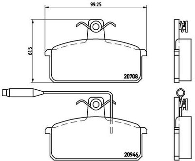 Brake Pad Set, disc brake BREMBO P 23 024