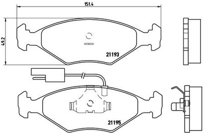 Brake Pad Set, disc brake BREMBO P 23 039