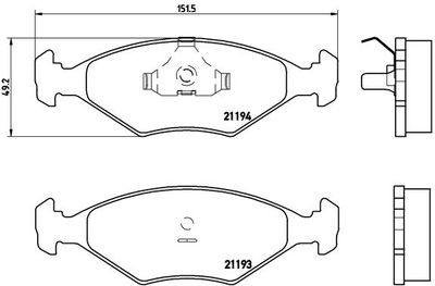 Brake Pad Set, disc brake BREMBO P 23 040