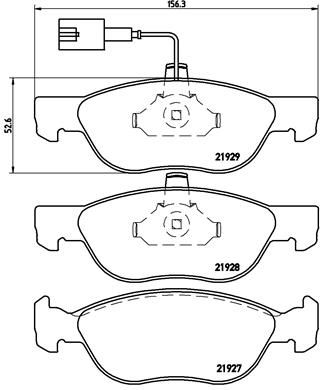 Brake Pad Set, disc brake BREMBO P 23 070