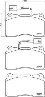 Brake Pad Set, disc brake BREMBO P 23 154X