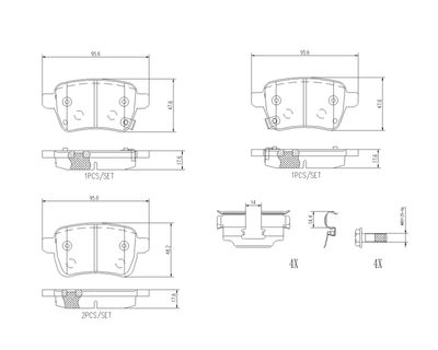 Brake Pad Set, disc brake BREMBO P 23 190