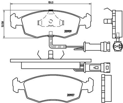 Brake Pad Set, disc brake BREMBO P 24 007