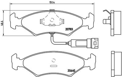 Brake Pad Set, disc brake BREMBO P 24 012