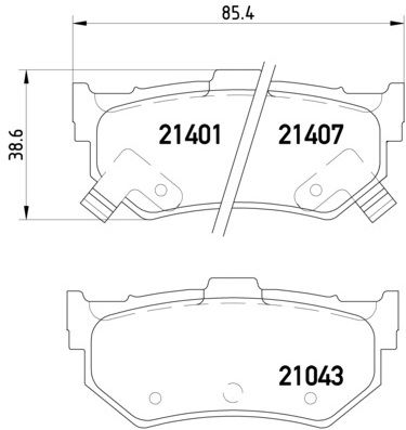 Brake Pad Set, disc brake BREMBO P 28 007