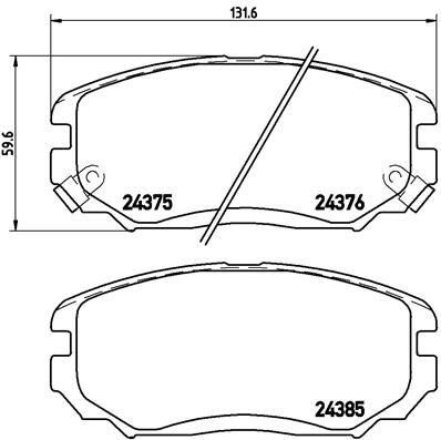 Brake Pad Set, disc brake BREMBO P 30 038