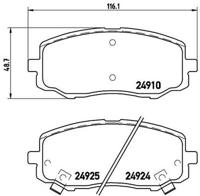 Brake Pad Set, disc brake BREMBO P 30 045