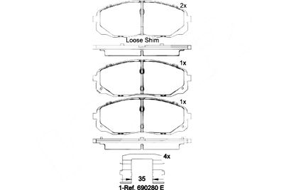 Brake Pad Set, disc brake BREMBO P 30 095