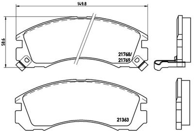 Brake Pad Set, disc brake BREMBO P 54 017X