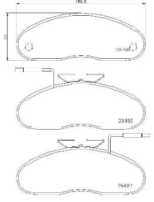 Brake Pad Set, disc brake BREMBO P 56 019