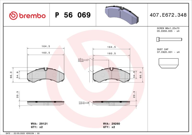 BREMBO P 56 069 Brake Pad Set, disc brake